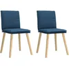 Image de vidaXL Chaises Ã  manger lot de 2 bleu tissu