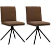 Image de vidaXL Chaise Ã  manger marron similicuir daim