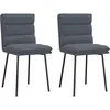 Image de vidaXL Chaises Ã  manger lot de 2 Gris foncÃ© Velours