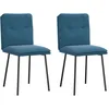 Image de vidaXL Chaises Ã  manger lot de 2 Bleu Velours