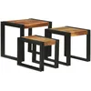 Image de Vidaxl Tables Gigognes 3 Pcs Bois Massif Acacia