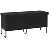 Image de Vidaxl BoÃ®te De Rangement De Jardin Et Roues Noir RÃ©sine TressÃ©e