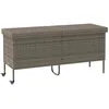 Image de Vidaxl BoÃ®te De Rangement De Jardin Et Roues Gris RÃ©sine TressÃ©e