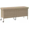 Image de Vidaxl BoÃ®te Rangement Jardin Roues Beige 160x55x75 Cm RÃ©sine TressÃ©e