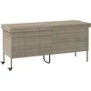 Image de Vidaxl BoÃ®te De Rangement De Jardin Et Roues Gris Clair RÃ©sine TressÃ©e