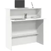Image de vidaXL Bureau de rÃ©ception blanc 100x50x103,5 cm bois d'ingÃ©nierie