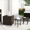 Image de Vidaxl Tables D'appoint De Jardin 3 Pcs Marron RÃ©sine TressÃ©e