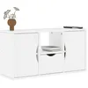 Image de vidaXL Meuble TV avec tiroir ODDA blanc 79x24x40 cm bois massif pin