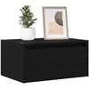 Image de vidaXL Table de chevet murale avec lumiÃ¨res LED chÃªne noir