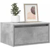 Image de vidaXL Tables de chevet murales avec lumiÃ¨res LED 2 pcs gris bÃ©ton