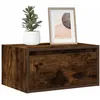 Image de Vidaxl Table De Chevet Murale Avec LumiÃ¨res Led ChÃªne FumÃ©