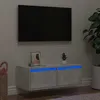 Image de vidaXL Meuble TV avec lumiÃ¨res LED gris bÃ©ton 75x35,5x25 cm