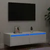 Image de vidaXL Meuble TV avec lumiÃ¨res LED blanc 100X35,5x25 cm