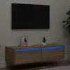 Image de Vidaxl Meuble Tv Avec LumiÃ¨res Led ChÃªne Sonoma 100x35,5x25 Cm