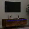 Image de Vidaxl Meuble Tv Avec LumiÃ¨res Led ChÃªne FumÃ© 100x35,5x25 Cm