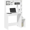 Image de vidaXL Bureau avec Ã©tagÃ¨res blanc 100x45x140 cm bois d'ingÃ©nierie