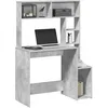 Image de vidaXL Bureau avec Ã©tagÃ¨res gris bÃ©ton 100x45x140 cm bois d'ingÃ©nierie