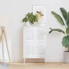 Image de vidaXL Portes d'armoire Ã  persiennes 4 pcs blanc 39,5x29,5 cm