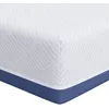 Image de Vidaxl Matelas Blanc Et Bleu Tissu Jacquard En Polyester 100%