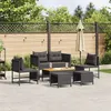 Image de Vidaxl Ensemble De CanapÃ© D'extÃ©rieur - Noir Rotin, Bois Moyen Durable