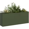 Image de Vidaxl JardiniÃ¨re Vert Olive 200x40x80 Cm Acier LaminÃ© Ã Froid