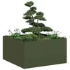 Image de Vidaxl JardiniÃ¨re Vert Olive 80x80x40 Cm Acier LaminÃ© Ã Froid