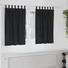 Image de Vidaxl Rideaux Avec Des Rideaux 2 Pcs Noir 140 X 140 Cm Velours