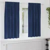 Image de Vidaxl Rideaux Avec Des Rideaux 2 Pcs Bleu FoncÃ© 140 X 175 Cm Velours