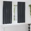 Image de Vidaxl Rideaux Avec Des Rideaux 2 Pcs Gris FoncÃ© 140 X 175 Cm Velours