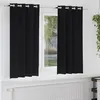 Image de Vidaxl Rideaux Avec Des Rideaux 2 Pcs Noir Polyester