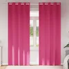 Image de Vidaxl Rideaux Avec Des Rideaux 2 Pcs Rose Vif Polyester