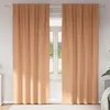 Image de Vidaxl Rideaux Avec Des Rideaux 2 Pcs Marron Clair Polyester