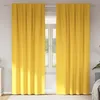 Image de Vidaxl Rideaux Avec Des Rideaux 2 Pcs Jaune Moutarde Polyester