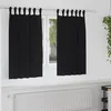 Image de Vidaxl Rideaux Avec Des Rideaux 2 Pcs Noir Polyester