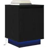 Image de VidaXL Table de chevet avec lumiÃ¨res LED noir 38x34x50 cm