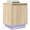 Image de VidaXL Table de chevet avec lumiÃ¨res LED chÃªne sonoma 38x34x50 cm