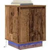 Image de VidaXL Table de chevet avec lumiÃ¨res LED vieux bois 38x34x50 cm