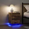 Image de VidaXL Tables de chevet avec lumiÃ¨res LED 2pcs chÃªne fumÃ© 38x34x50 cm