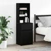 Image de VidaXL Table de chevet noir 39x35x125 cm bois d'ingÃ©nierie