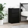 Image de vidaXL Table de chevet avec 3 tiroirs noir 39x35x65 cm