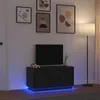 Image de vidaXL Meuble TV avec lumiÃ¨res LED chÃªne noir 100x41x50 cm