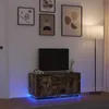Image de vidaXL Meuble TV avec lumiÃ¨res LED chÃªne fumÃ© 100x41x50 cm