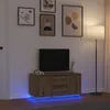Image de vidaXL Meuble TV avec Ã©clairages LED chÃªne artisanal 100x41x50 cm