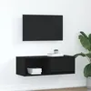 Image de vidaXL Meuble TV chÃªne noir 80x31x25,5 cm bois d'ingÃ©nierie
