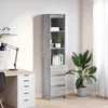 Image de VidaXL Buffet sonoma gris 37,5x35x180 cm bois d'ingÃ©nierie