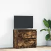 Image de vidaXL Meuble TV chÃªne fumÃ© 60x35x54 cm bois d'ingÃ©nierie