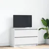 Image de vidaXL Meuble TV blanc 80x35x54 cm bois d'ingÃ©nierie