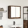 Image de Vidaxl Armoire Murale De Salle De Bain Miroir ChÃªne FumÃ© 60x21x60 Cm