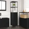 Image de vidaXL Meuble de salle de bain avec Ã©tagÃ¨res chÃªne noir 36x35x165 cm