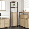 Image de Vidaxl Meuble De Salle De Bain Avec ÃtagÃ¨res ChÃªne Sonoma 36x35x165 Cm